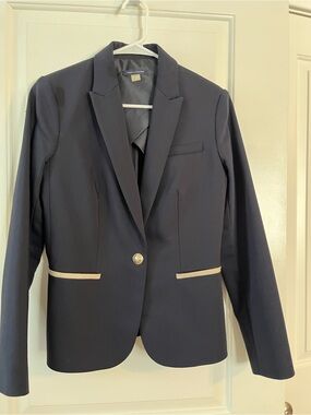 Tommy Hilfiger Navy Blazer with Cream Trim